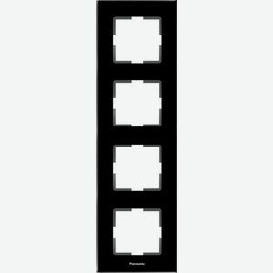 Рамка Panasonic Karre Plus (WKTF08143GG-RU) 4x верт.монт. стекло черный (упак.:1шт)
