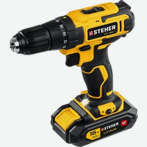 Дрель-шуруповерт STEHER CD-160-1, 2Ач, с одним аккумулятором