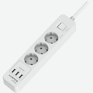 Сетевой фильтр Harper UCH-330, 1.5м, белый