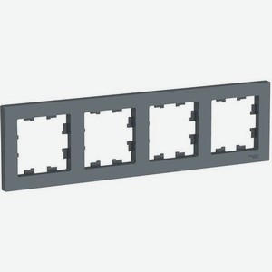 Рамка Schneider Electric AtlasDesign ATN000704 наклад. 4x гориз.мон. термопласт серый