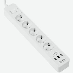 Сетевой фильтр Harper UCH-530, 1.5м, белый