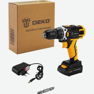 Дрель-шуруповерт DEKO DKCD12FU-Li Advanced 1.5Ач, без ЗУ, с одним аккумулятором [063-4131]