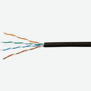 Кабель SKYNET CSL-UTP-4-CU-OUT/100 UTP, cat.5E, 100м, 4 пары, медь, одножильный (solid), 1 шт, черный