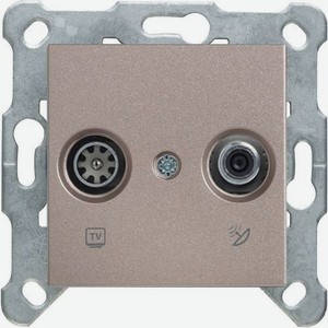 Розетка телевизионная/спутниковая Panasonic Karre Plus & Arkedia Slim скрытая, IP20, бронза [wktt04602br-ru]
