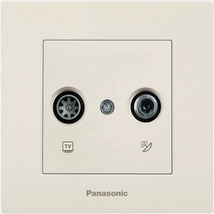 Розетка телевизионная Panasonic Karre Plus скрытая, IP20, бежевый [wktc04602bg-ru]