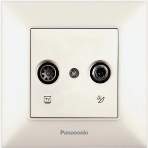 Розетка телевизионная/спутниковая Panasonic Arkedia Slim скрытая, IP20, бежевый [wntc04602bg-ru]