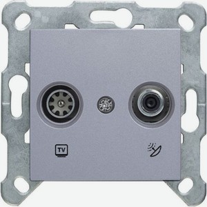 Розетка телевизионная/спутниковая Panasonic Karre Plus & Arkedia Slim скрытая, IP20, серебро [wktt04602sl-ru]