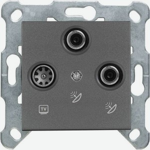 Розетка телевизионная/спутниковая Panasonic Karre Plus & Arkedia Slim скрытая, IP20, дымчатый [wktt04662dg-ru]