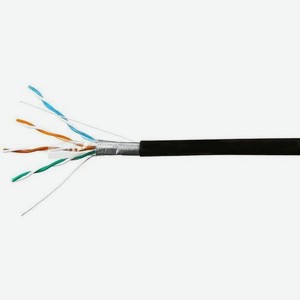Кабель SKYNET CSP-FTP-4-CU-OUT/100 FTP, cat.5E, 100м, 4 пары, медь, одножильный (solid), 1 шт, черный