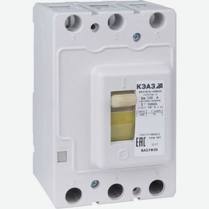 Выключатель автоматический КЭАЗ 109307 160A 10kA AC 3П 400В 3мод серый (упак.:1шт)