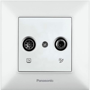 Розетка телевизионная/спутниковая Panasonic Arkedia Slim скрытая, IP20, белый [wntc04662wh-ru]