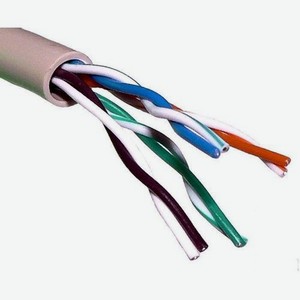 Кабель сетевой литой (molded), UTP, cat.6, 305м, 4 пары, 0.50мм, 0.55мм, алюминий омедненный, одножильный (solid), серый