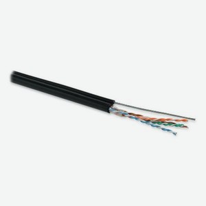 Кабель информационный Hyperline UUTP4-C5E-S24-2SW-OUT-PE-BK-500, кат.5E, 500м, черный