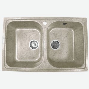 Кухонная мойка AQUAGRANITEX M-15 искусственный мрамор, 49.5см х 77.5см, бежевый [m-15 (328)]