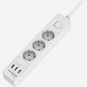 Сетевой фильтр Harper UCH-340, 1.5м, белый