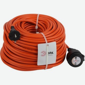 Удлинитель силовой Эра UPx-1-2x1.5-50m-IP44, розеток 1шт, 2x1.5 кв.мм, 10A, 50м, ПВС, без катушки, оранжевый [б0046809]