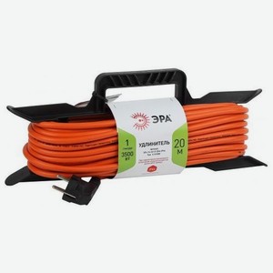 Удлинитель силовой Эра UFx-1e-3x1.5-20m-IP44, розеток 1шт, 3x1.5 кв.мм, 16A, 20м, ПВС, без катушки, оранжевый [б0046829]