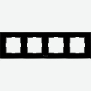 Рамка Panasonic Karre Plus (WKTF08043GB-RU) 4x гориз.мон. стекло черный (упак.:1шт)
