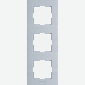 Рамка Panasonic Karre Plus (WKTF08133AS-RU) 3x вертикальный монтаж металл серебристый (упак.:1шт)