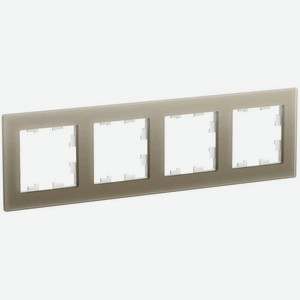 Рамка Schneider Electric AtlasDesign ATN320504 наклад. 4x гориз.мон. стекло шампань (упак.:1шт)