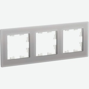 Рамка Schneider Electric AtlasDesign ATN320303 наклад. 3x горизонтальный монтаж ABS пластик серебрис