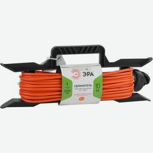 Удлинитель силовой Эра UFx-1-2x1.0-10m-IP44, розеток 1шт, 2x1.0 кв.мм, 10A, 10м, ПВС, рамка пластиковая [б0043039]