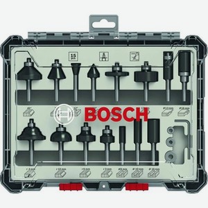 Набор фрез Bosch 2607017471, по дереву, 6мм, 15шт