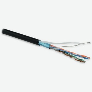 Кабель информационный Hyperline кат.5E, 100м, черный [futp4-c5e-p26-in-lszh-bk-100]