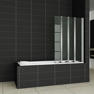 Шторка для ванны Cezares Pratico V-4 100х140 прозрачная, хром (PRATICO-V-4-100/140-C-Cr)