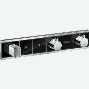 Термостат для ванны Hansgrohe RainSelect на два выхода, для механизма 15310180, черный/хром (15355600)
