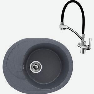 Кухонная мойка и смеситель Ulgran U-403-343 антрацит, Lemark Comfort LM3070C