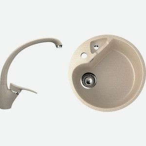 Кухонная мойка и смеситель Ulgran U-108 бежевый