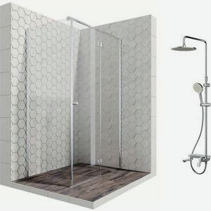 Душевой уголок Ambassador Diamond 120x80 с душевой системой Am.Pm, правый, прозрачный, хром (12011104R, F0780700)