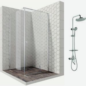 Душевой уголок Ambassador Diamond 100x100 с душевой системой Lemark, правый, прозрачный, хром (12011103R, LM7010C)
