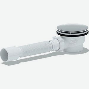 Сифон для душевого поддона АНИ пласт D90 с гофрой 280-680 мм, вальцовка (E325VAL)