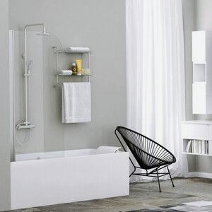 Шторка для ванны Wasserkraft Leine 80х140 прозрачная, хром (35P01-80)