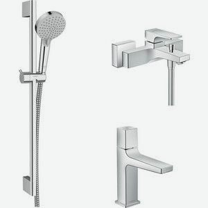 Комплект смесителей Hansgrohe Metropol с душевым гарнитуром, хром (32540000, 32571000, 26275000)