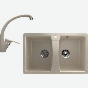 Кухонная мойка и смеситель Ulgran U-402 бежевый