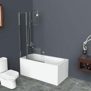Шторка для ванны BelBagno Uno V-11 90х150 прозрачная, хром (UNO-V-11-90/150-C-Cr)