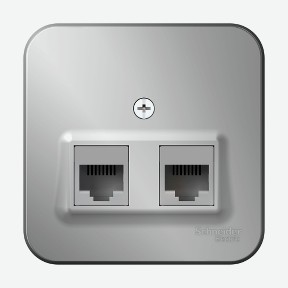 Розетка 2-ая компьютерная rj45 алюминий Schneider Electric