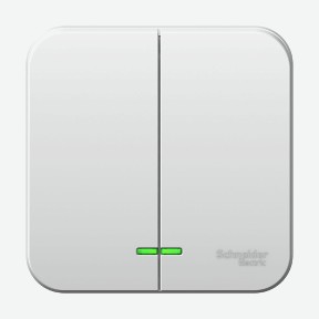 Выключатель 2-клавишный подсвет. Белый Schneider Electric