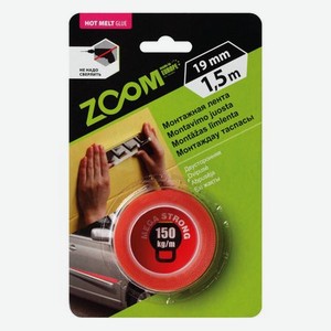 Лента двуxсторонняя монтажная Zoom строй megastrong 19мм х 1.5м