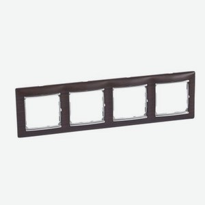 Рамка 4 поста Legrand Valena (770374) темное дерево/серебро