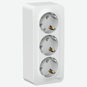 Розетка тройная с заземлением белый Schneider Electric