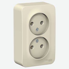 Розетка двойная без заземления молочный Schneider Electric