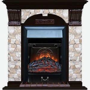 Каминокомплект арочный Glenrich портал Арбат с Венге и очагом Majestic BL 106,5х36,5х98 см