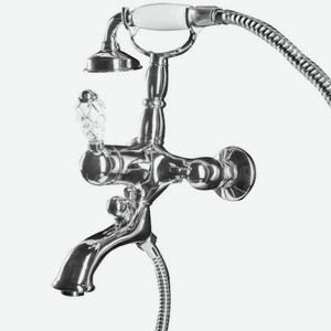 Смеситель для ванны с гарнитуром Boheme Crystal серебряный 15х19,5х31,6 см