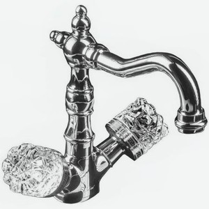 Смеситель для раковины Boheme Crystal серебряный 21х15,2х20,9 см