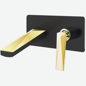 Смеситель для умывальника Boheme Venturo золотой с чёрным 22х19,3х14,2 см
