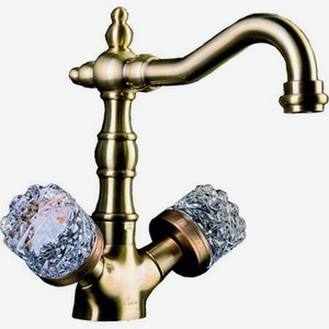 Смеситель для раковины Boheme Crystal бронзовый 21х15,2х20,9 см